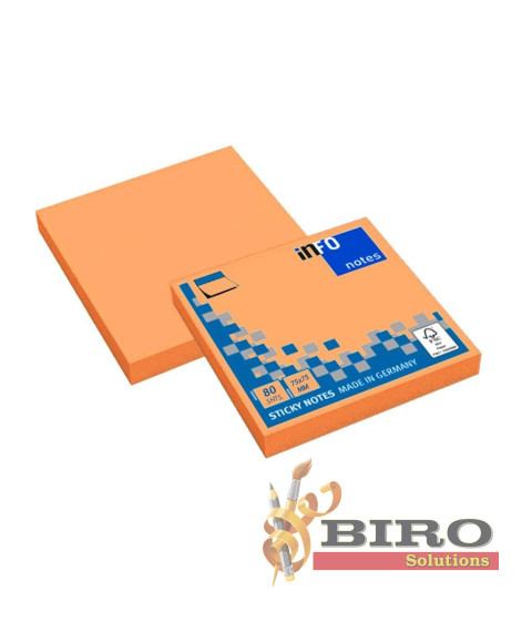 Hîrtie pentru notițe cu lipici 75x75 mm 80 Foi, NEON